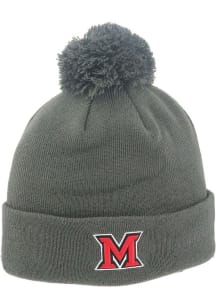 Zephyr Miami RedHawks Grey Pom Mens Knit Hat