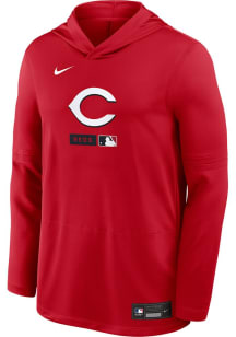 Nike Cincinnati Reds Mens Red Authentic Collection Long Sleeve Lightweight Hoodie