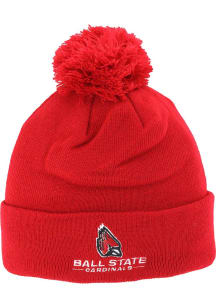 Zephyr Ball State Cardinals Red Pom Knit Mens Knit Hat