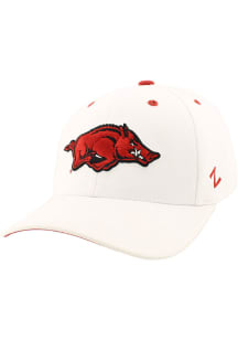 Zephyr Arkansas Razorbacks Mens White ZH Design Flex Hat