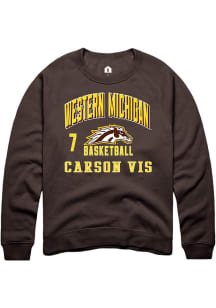 Carson Vis Western Michigan Broncos Mens Brown NIL Arch Logo Player Crew