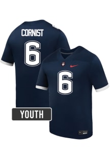 Trey Cornist UConn Huskies Youth Navy Blue Nike NIL Name And Number Football Jersey