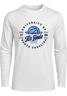 North Carolina Tar Heels Youth White Basketball Long Sleeve T-Shirt