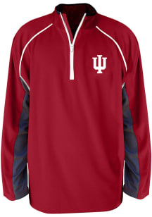 Indiana Hoosiers Mens Crimson Raglan Big and Tall Qtr Zip