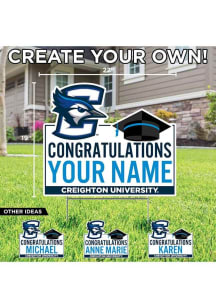 Creighton Bluejays Personalized Congratulations Grad Yard Sign - White