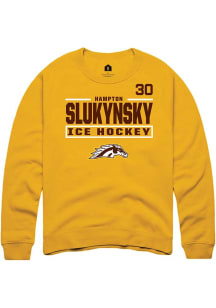 Hampton Slukynsky Western Michigan Broncos Mens Gold NIL Stacked Box Player Crew