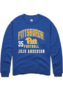 JuJu Anderson Pitt Panthers Mens Blue Football NIL Arch Logo Player Crew