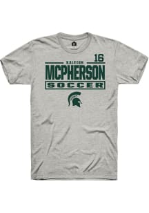 Kaleigh Mcpherson Michigan State Spartans Ash NIL Stacked Box Short Sleeve Player T Shirt