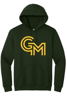Summit Sportswear George Mason University Mens Green Primary Logo Long Sleeve Hoodie