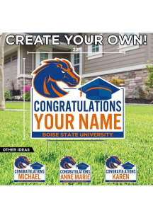 Boise State Broncos Personalized Congratulations Grad Yard Sign - White
