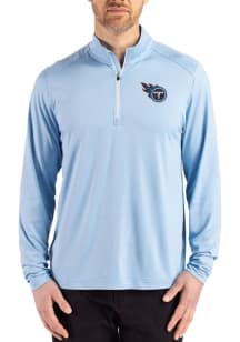 Cutter and Buck Tennessee Titans Mens Light Blue Coastline Long Sleeve Qtr Zip Pullover