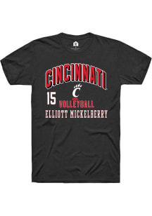 Elliott Mickelberry Cincinnati Bearcats Black NIL Arch Logo Short Sleeve Player T Shirt