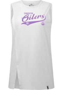 Levelwear Edmonton Oilers Womens White Influx Glide Tank Top