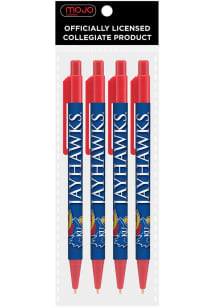 Kansas Jayhawks 4 Pack Pen - Royal Blue