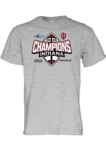 Blue 84 Indiana Hoosiers Grey 2025 Big Ten Football Champions Short Sleeve T Shirt