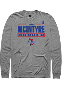 Lauren McIntyre Tulsa Golden Hurricane Graphite NIL Stacked Box Long Sleeve Player T Shirt