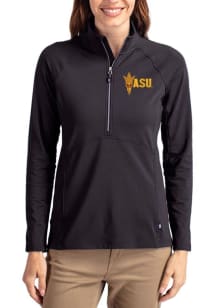 Cutter and Buck Arizona State Sun Devils Womens Black Adapt Eco Qtr Zip Pullover