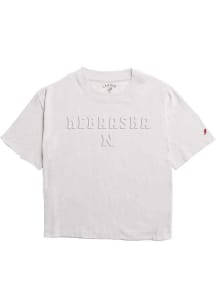 Nebraska Cornhuskers Womens Ivory Intramural Midi Short Sleeve T-Shirt