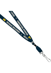 Jardine Michigan Wolverines 3/8 Hockey Sublimated w/Swivel Hook Lanyard - Navy Blue