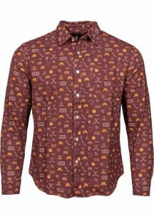 Minnesota Golden Gophers Mens Maroon HOCKEY Long Sleeve Dress Shirt