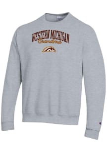 Champion Western Michigan Broncos Mens Grey Grandma Script Powerblend Long Sleeve Crew Sweatshirt