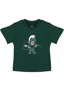 Sparty  Creative Knitwear Michigan State Spartans Toddler Green Baby Sparty Short Sleeve T-Shirt