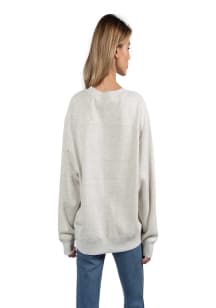 Pitt Panthers Womens Ash Old School Kick Return Crew Sweatshirt