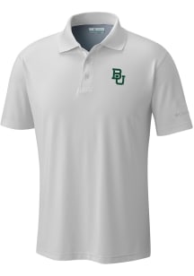 Columbia Baylor Bears Mens White Heat Seal Low Drag Offshore Short Sleeve Polo