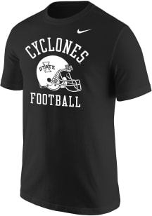 Nike Iowa State Cyclones Black Cyclones Football Logo Helmet Short Sleeve T Shirt
