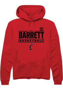 Kali Barrett Cincinnati Bearcats Mens Red NIL Stacked Box Player Hood