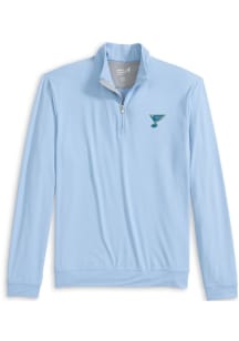Johnnie O St Louis Blues Mens Light Blue Motion Long Sleeve Qtr Zip Pullover
