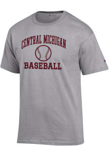 Champion Central Michigan Chippewas Grey Baseball Icon Jersey Short Sleeve T Shirt