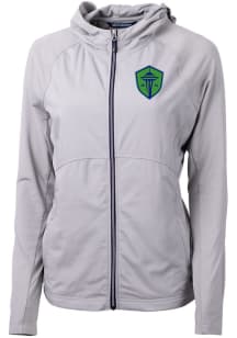 Cutter and Buck Seattle Sounders FC Womens Grey Adapt Eco Light Weight Jacket