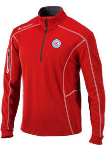 Columbia Chicago Fire Mens Red Primary Heat Seal Omni Wick Shotgun Long Sleeve Qtr Zip Pullover