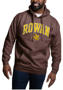 Rowan University Mens Brown Arch Mascot Long Sleeve Hoodie