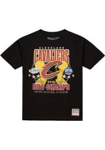 Mitchell and Ness Cleveland Cavaliers Black Chasing Victory Short Sleeve Fashion T Shirt