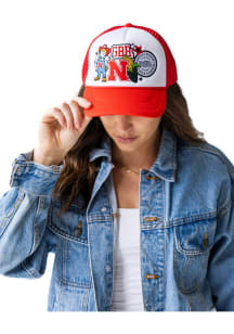 Gameday Social Nebraska Cornhuskers White Layered Patch Trucker Womens Adjustable Hat