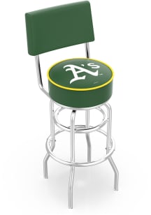 Oakland Athletics Double-Ring Swivel with Back Pub Stool - Silver