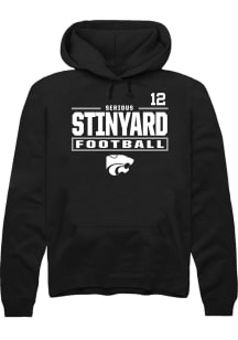 Serious Stinyard K-State Wildcats Mens Black Football NIL Stacked Box Player Hood