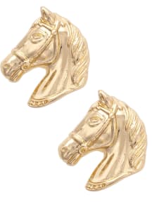 Kentucky Derby Gold Horse Stud Womens Earrings