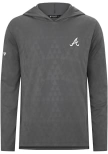 Levelwear Atlanta Braves Mens Ash Spike Insignia 2.0 Long Sleeve Lightweight Hoodie