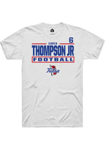 Chris Thompson Jr Tulsa Golden Hurricane White Football NIL Stacked Box Short Sleeve Player T Shir..