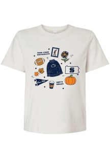 Summit Sportswear Penn State Nittany Lions Womens Ivory Fall Scattered Icon Short Sleeve T-Shirt