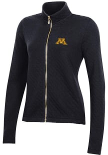 Gear for Sports Minnesota Golden Gophers Womens Black Relaxed Quilted Long Sleeve Full Zip Jacket
