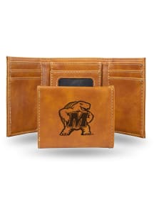 Maryland Terrapins Laser Engraved Mens Trifold Wallet