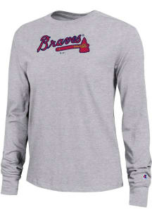 Champion Atlanta Braves Womens Grey Core LS Tee