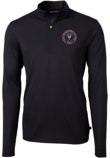Cutter and Buck Inter Miami CF Mens Black Virtue Eco Pique Big and Tall Qtr Zip