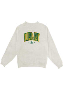 Blue 84 William & Mary Tribe Womens White Mock Neck Crew Sweatshirt