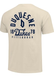 Duquesne Dukes Ivory Mascot Overlay Short Sleeve T Shirt