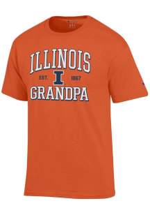 Champion Illinois Fighting Illini Orange Est. Date Grandpa Jersey Short Sleeve T Shirt